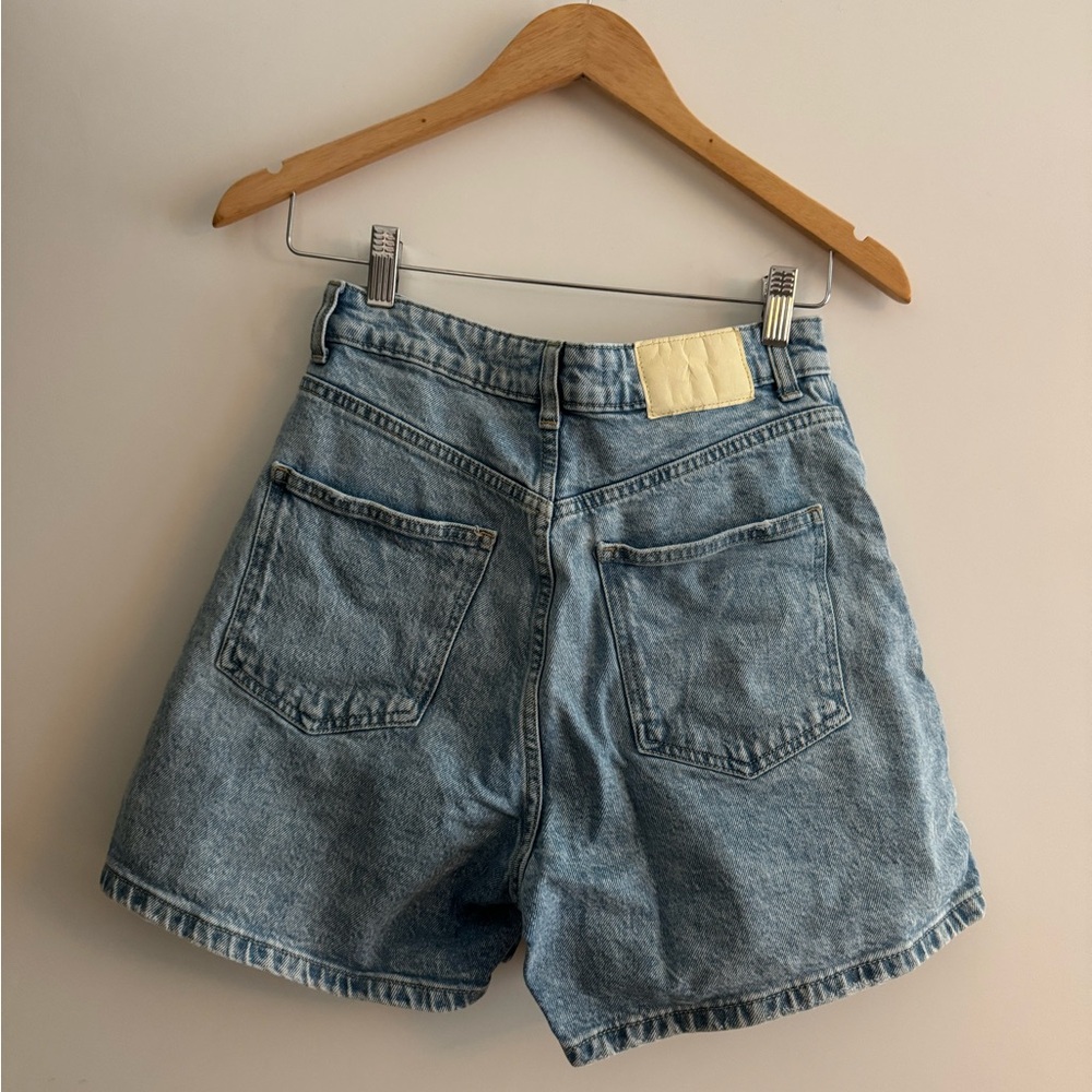 Zara Light Blue Denim High-Rise Jean Shorts